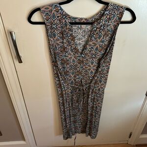Loft, size large, pattern dress with string belt
